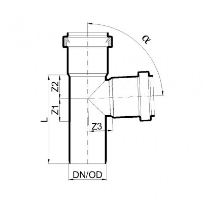 Тройник PKEA DN/OD 110/110*, 87,5°, синий POLOPLAST POLO-KAL NG (P2232)