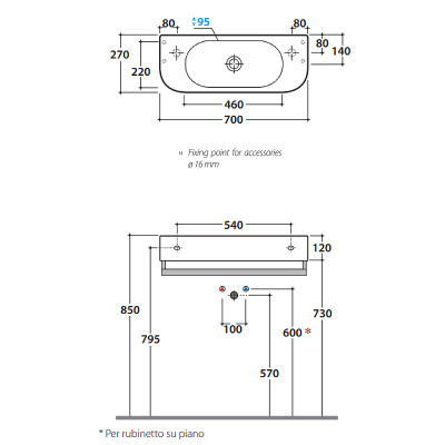 Раковина подвесная Globo Forty3 70 R SCT70.BI*1dx белая прямоугольная