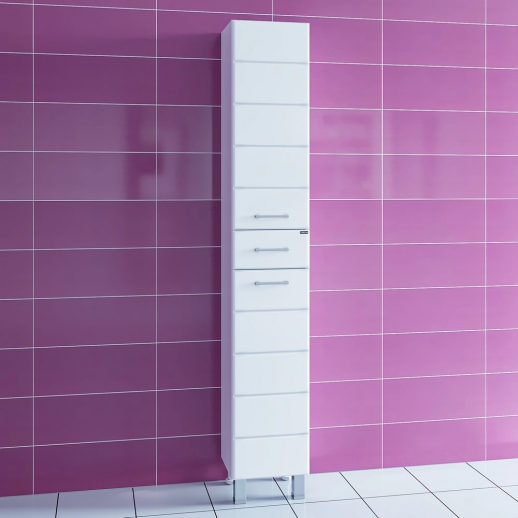 Шкаф-пенал Омега СаНта 300 с 1 ящ. напольный, белый