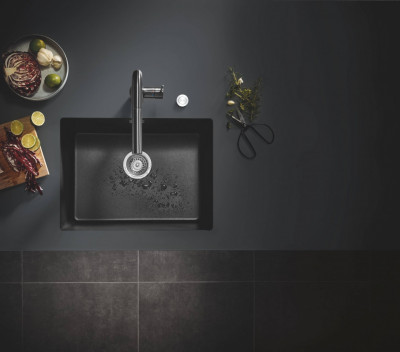 Мойка GROHE K700U с одной чашей, 610 x 460 мм, черный гранит (31655AP0)