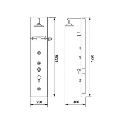 Kanggu S2338 00152046 душевая панель стекло/хром