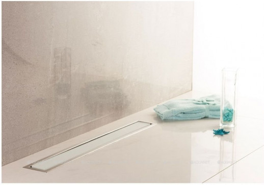 Душевой лоток Pestan Confluo Premium White Glass Line 13000284, 750мм  Нержавеющая сталь / Пластик / Стекло