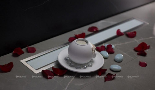 Душевой лоток Pestan Confluo Premium White Glass Line 13000284, 750мм  Нержавеющая сталь / Пластик / Стекло