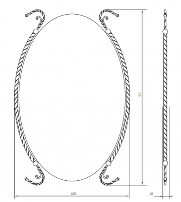 MIGLIORE Edera 16892 зеркало,бронза