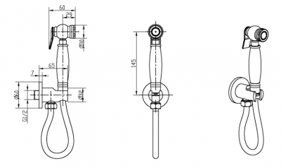 Boheme Imperiale 405 гигиенический душевой комплект, золото