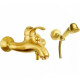 Смеситель для ванны Fiore Jafar 47OO5103 золото с душевым гарнитуром  (47OO5103)