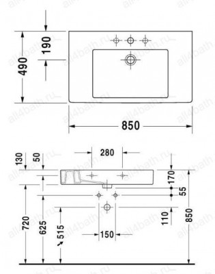 DURAVIT Vero 0329850000 умывальник для мебели