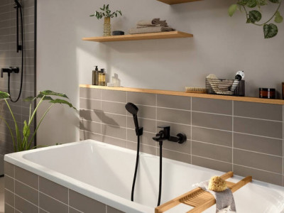 Смеситель для ванны Hansgrohe Rebris E 72450670 (черный матовый)