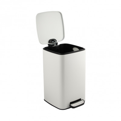 Ведро нерж сталь, с педалью, квадратное, 8 л, белый, САНАКС (10818)