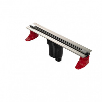 Желоб BERGES водосток SUPER Slim 400, матовый хром, S-сифон D50/105 H50 вертикальный