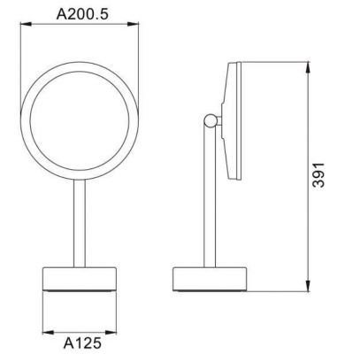 Зеркало настольное с увеличением 5х JAVA S-M551 хром