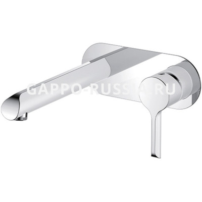 Настенный смеситель для раковины Gappo G03-8 однорычажный белый/хром (G1003-28)