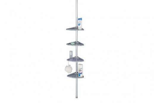 Primanova M-N15-20 угловая полка 4-х ярусная, 21*21см, матово-серая
