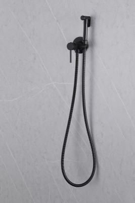 Гигиенический душ со смесителем Abber Wasser Kreis AF8125B черный матовый
