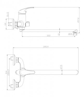 Смеситель Rossinka Y35-32 для ванны универсальный