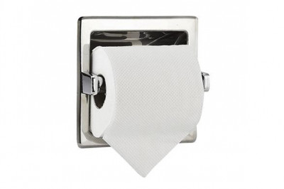 Встраиваемый квадратный держатель с рамкой для 1 рулона туалетной бумаги Nofer 05204.B