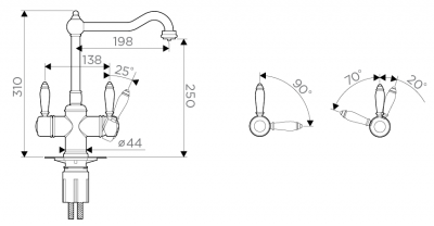 OMOIKIRI TOTTORI-АВ (4994009) смеситель для кухни под фильтр, античная латунь