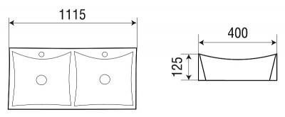 Раковина WeltWasser Elbach 2216 112 10000004587 двойная белый прямоугольная накладная