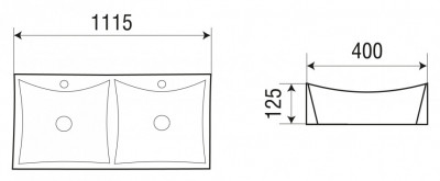 Раковина WeltWasser Elbach 2216 112 10000004587 двойная белый прямоугольная накладная