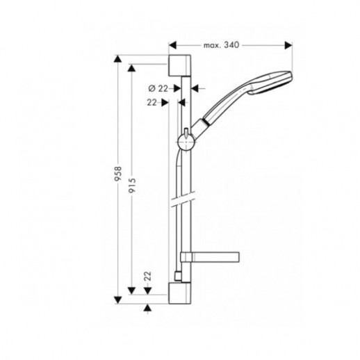 Hansgrohe Croma 100 Multi/Unica’C Shower Set 27774000 душевой гарнитур 90 см, хром
