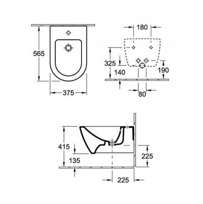 Villeroy&Boch SUBWAY 2.0 54000001 биде подвесное, белое
