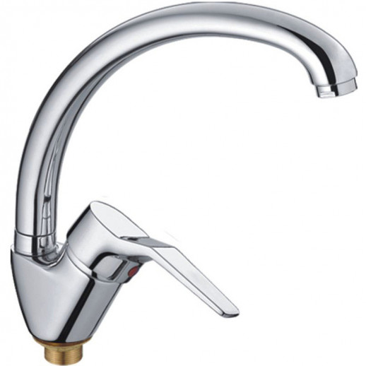 Однорычажный смеситель для кухни Haiba HB4163-2 с поворотным изливом (латунь) хром