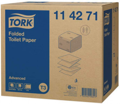Tork листовая туалетная бумага мягкая 2 сл белая Advanced