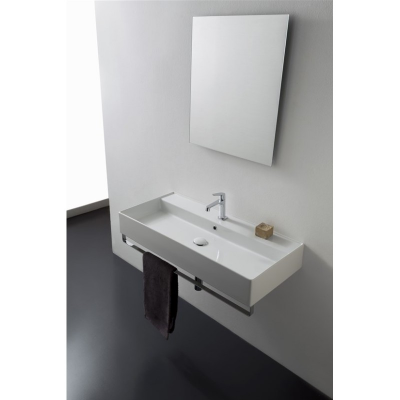 Раковина подвесная или накладная Scarabeo Teorema 2.0 5106 R100A41 100х46 см, белая матовая