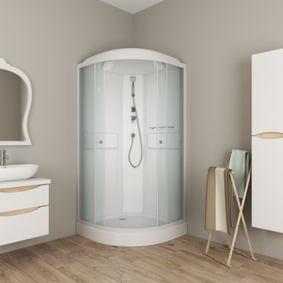 Душевая кабина Parly Аcrilic AE91T 90х90х210см, сектор, белый