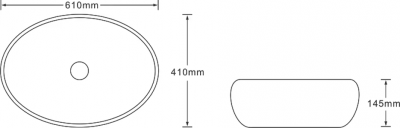 Раковина SantiLine SL-7030 накладная 61х41 см, под черный мрамор