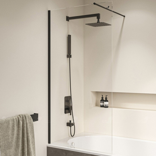 Шторка на ванну RGW Screens SC-050B 60x150 351105006-14 прозрачная профиль черный