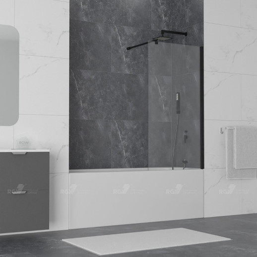 Шторка на ванну RGW Screens SC-050B 60x150 351105006-14 прозрачная профиль черный