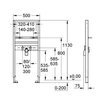 Grohe Rapid SL 38554001 cистема инсталляции для раковины