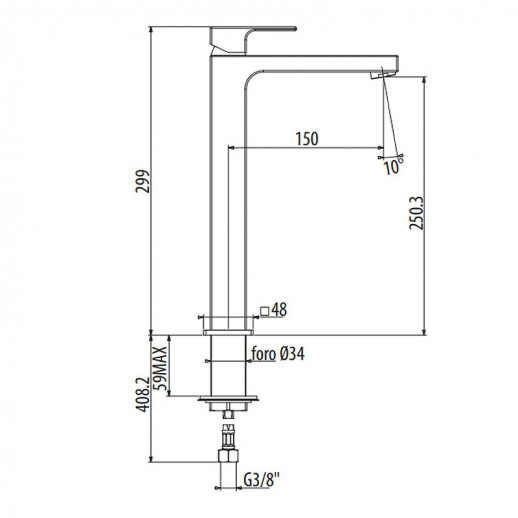 Смеситель для раковины Gattoni Kubik 2584/25NO черный матовый
