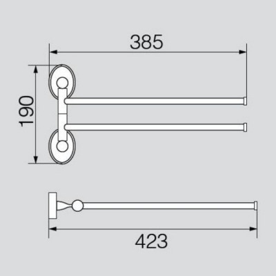 VERAGIO BONJOUR BRONZO VR.BNR-7824.BR полотенцедержатель двойной, 33 см, бронза