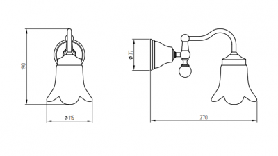 MIGLIORE Provance 17711 светильник настенный, керамика с декором/золото