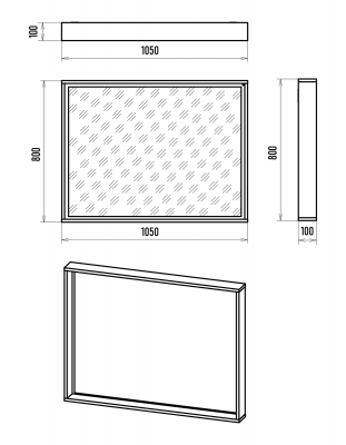 Зеркало Brevita Dallas 105 со светом (Дуб Галифакс) DAL-02105-074