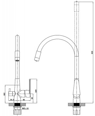 Кухонный смеситель ESKO Coral CL 03 W хром белый с гибким изливом
