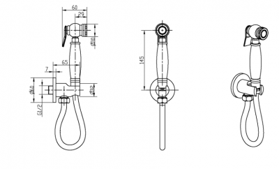 Boheme Brillante 406 гигиенический душевой комплект, хром