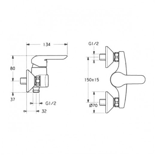 Hansa Vantis OLD 52450103 смеситель для душа, хром