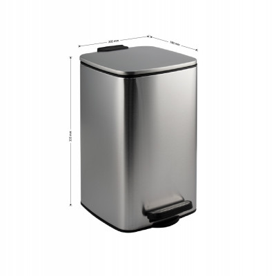 Ведро нерж сталь, с педалью, квадратное, 8 л, сатин, САНАКС (10808)