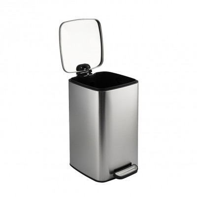 Ведро нерж сталь, с педалью, квадратное, 8 л, сатин, САНАКС (10808)