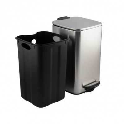 Ведро нерж сталь, с педалью, квадратное, 8 л, сатин, САНАКС (10808)