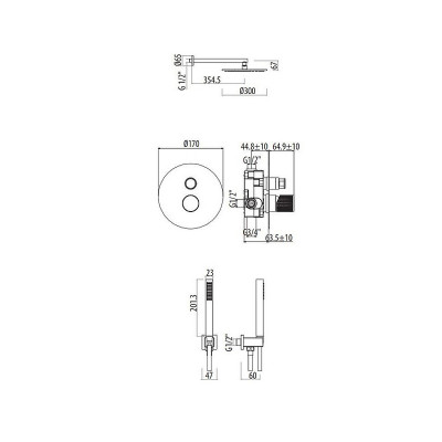 Душевая система Gattoni MD MD790/22C0 хром 1 режим