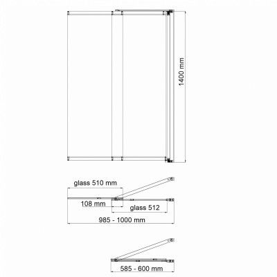 Стеклянная шторка на ванну 1000х1400 WasserKRAFT Main 41S Matt glass (41S02-100 RM Fixed), серебристый