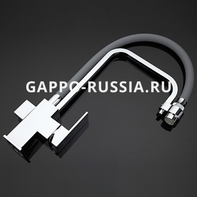 Смеситель для кухни с гибким изливом Gappo однорычажный хром (G4398-4)