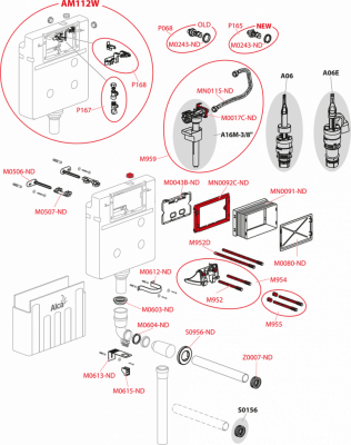 Бачок для замуровывания в стену AlcaPlast AM112W
