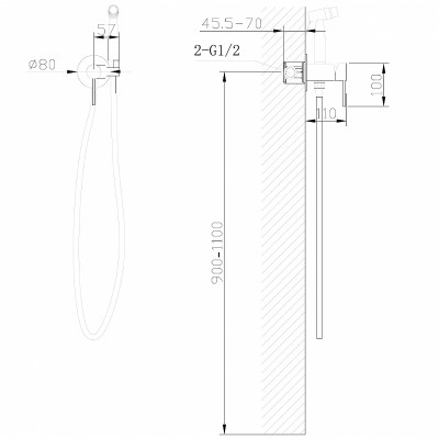 Гигиенический душ со смесителем Abber Wasser Kreis AF8125RG розовое золото