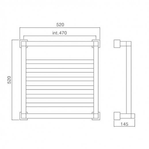 Водяной полотенцесушитель Margaroli Quadri 520x520мм лесенка латунь черный (7105206MBN)