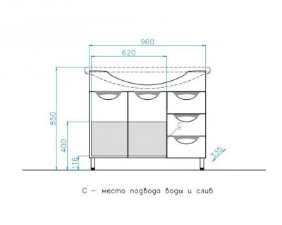 Комплект мебели Style Line Жасмин 100 белый
